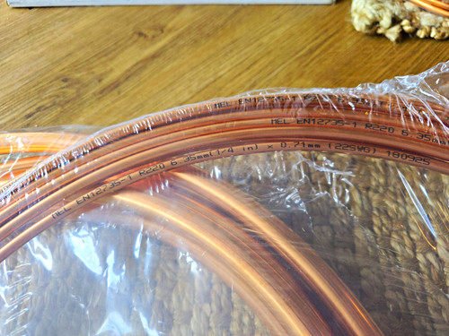 Copper tube coil x 15m - coil,